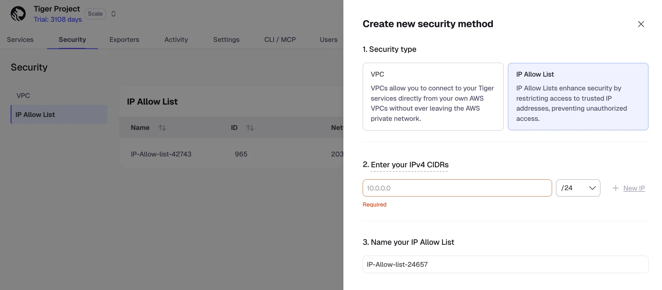 Add IP addresses to allow list