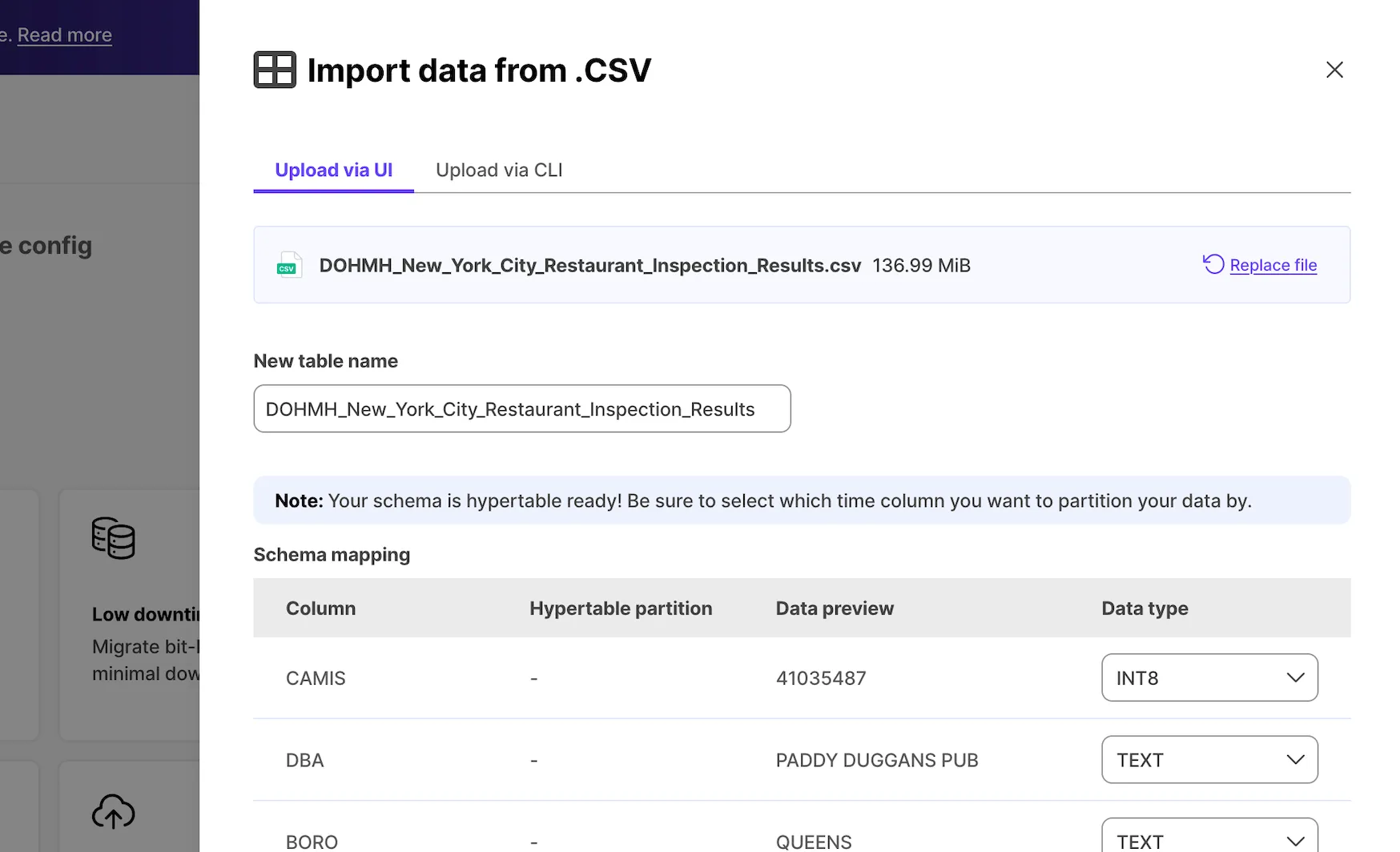 CSV import