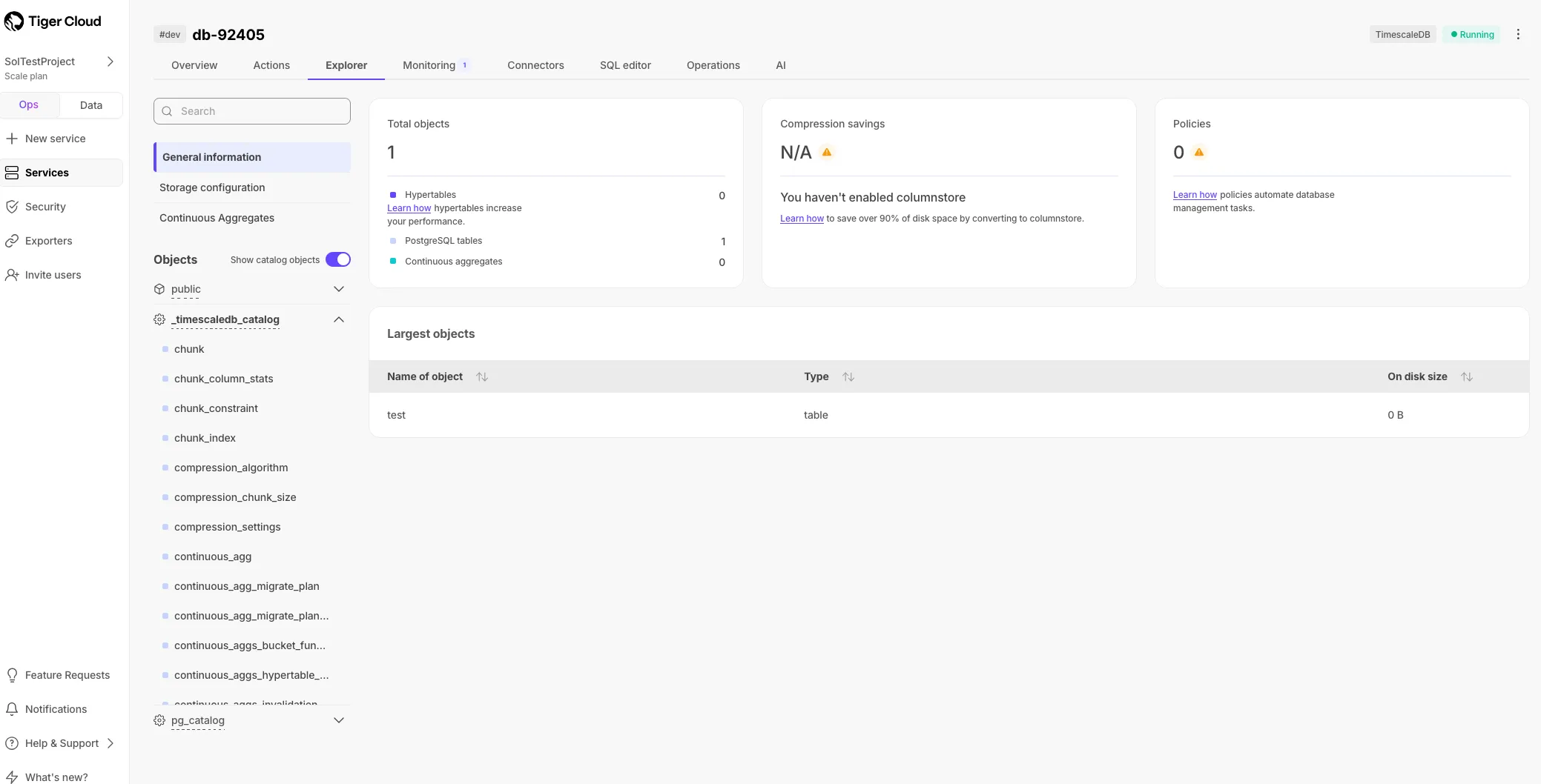 Explore catalog objects