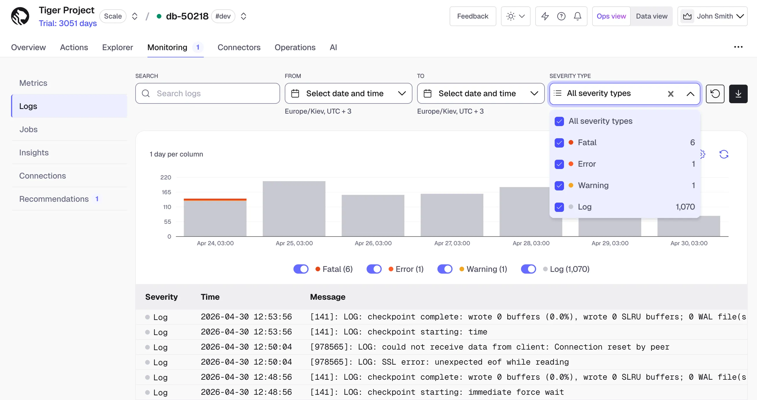 Find logs faster